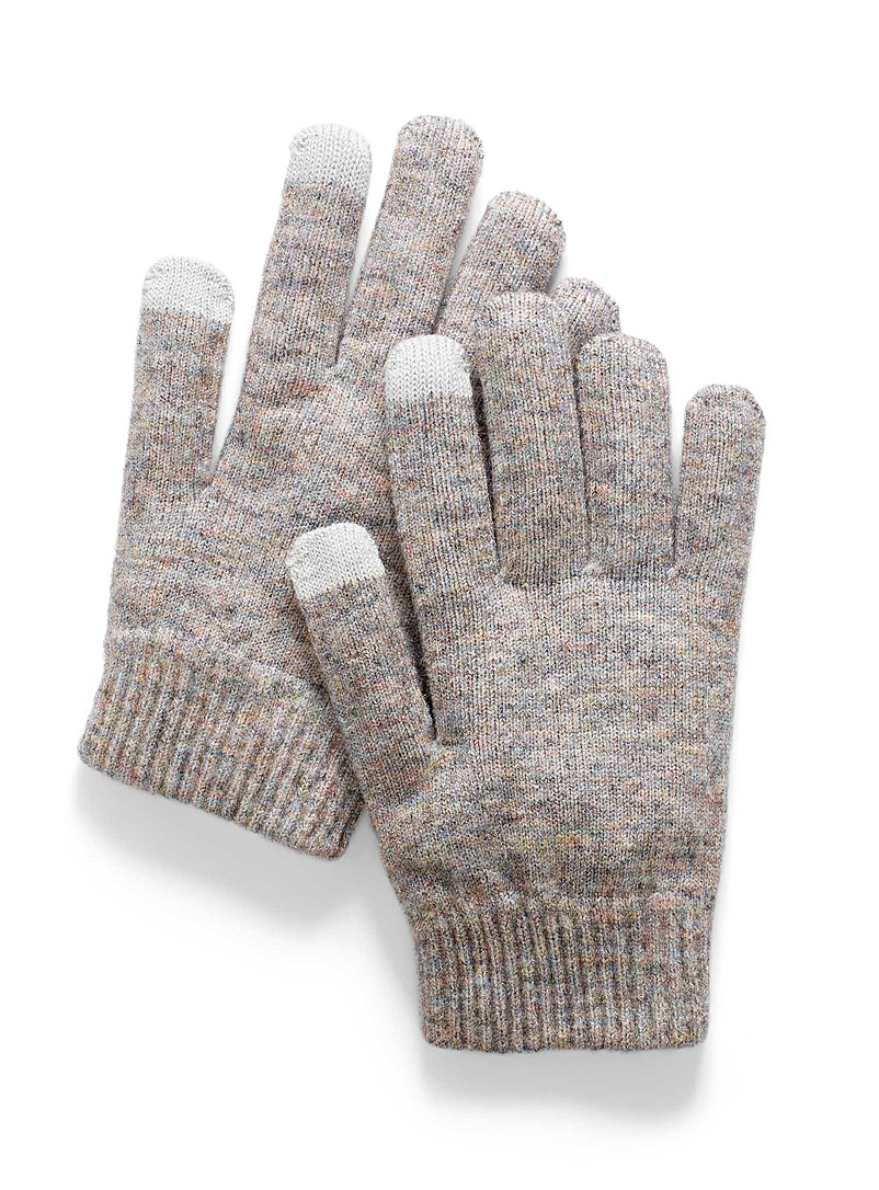 Simons Silver Fine knit touch sensitive gloves for women