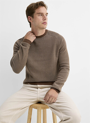 Le 31: Le chandail jacquard piqu&eacute; Cuivre - Rouille pour homme