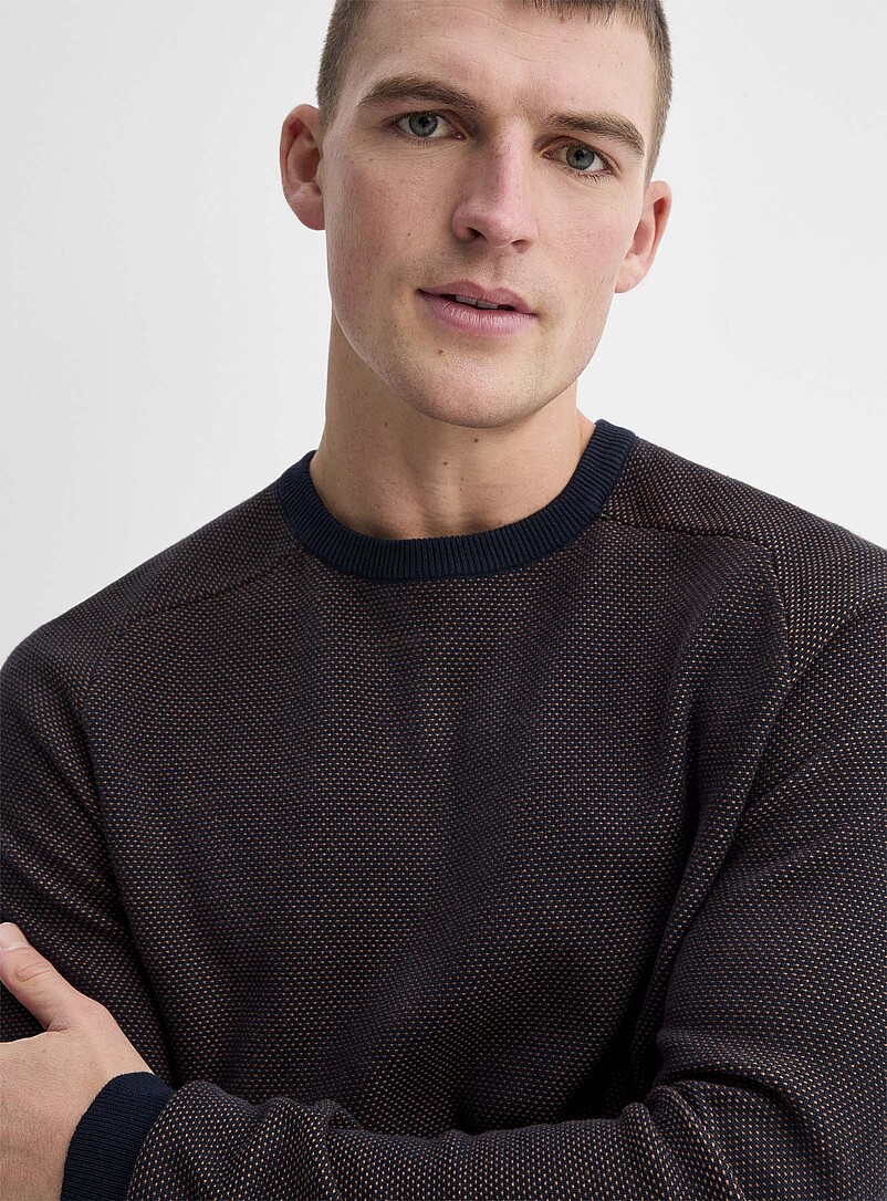 Le 31: Le chandail jacquard piqu&eacute; Noir pour homme