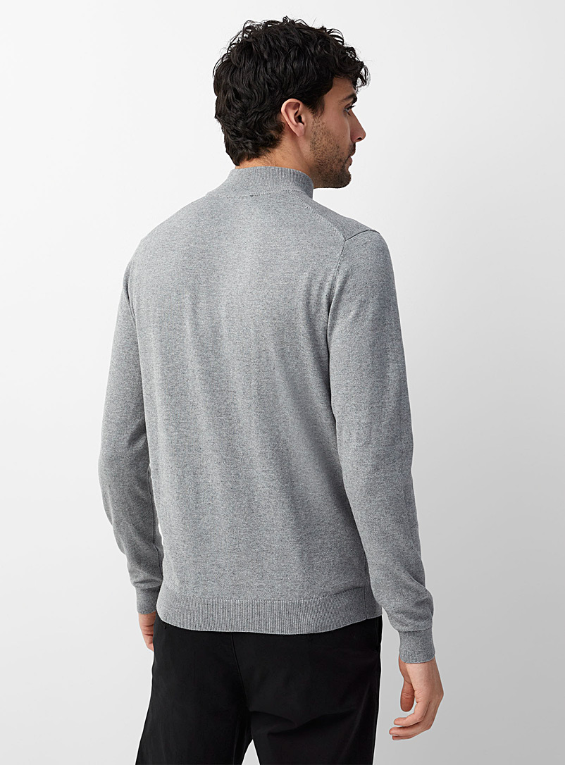 Le 31 Baby Blue TENCEL* modal mock-neck minimalist sweater for men