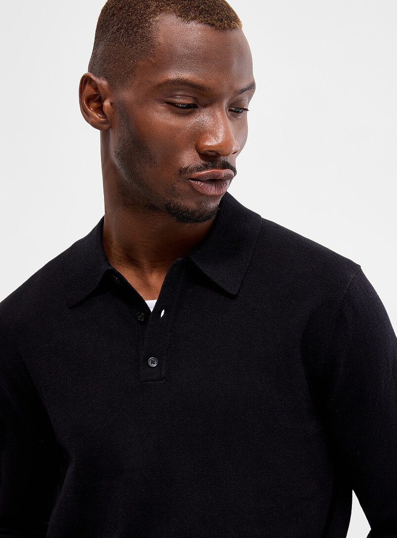Modal-blend polo sweater | Le 31 | Shop Men's V-Neck Sweaters