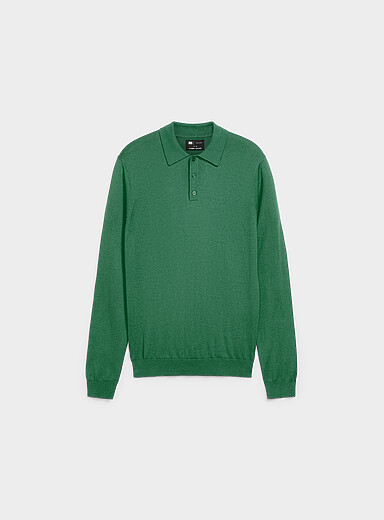 Le 31: Le polo tricot touche de modal Vert pour homme