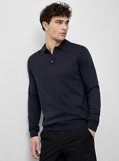 Modal-blend polo sweater