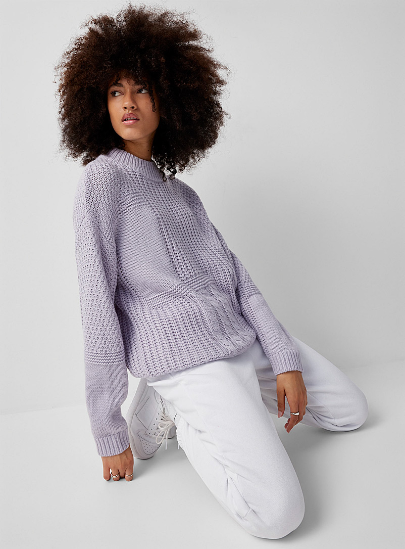 Twik Lilacs Mixed knit sweater for women