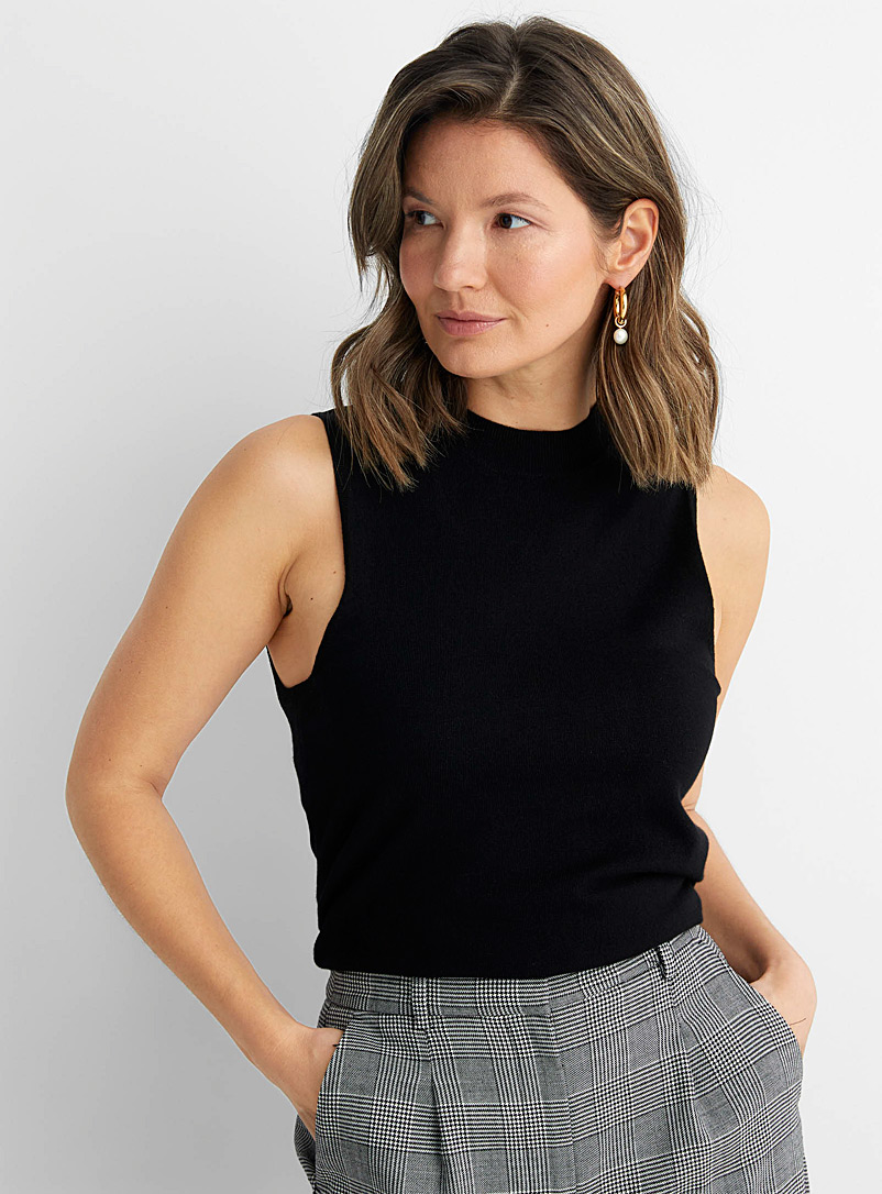 Contemporaine Black Light knit tank top for women