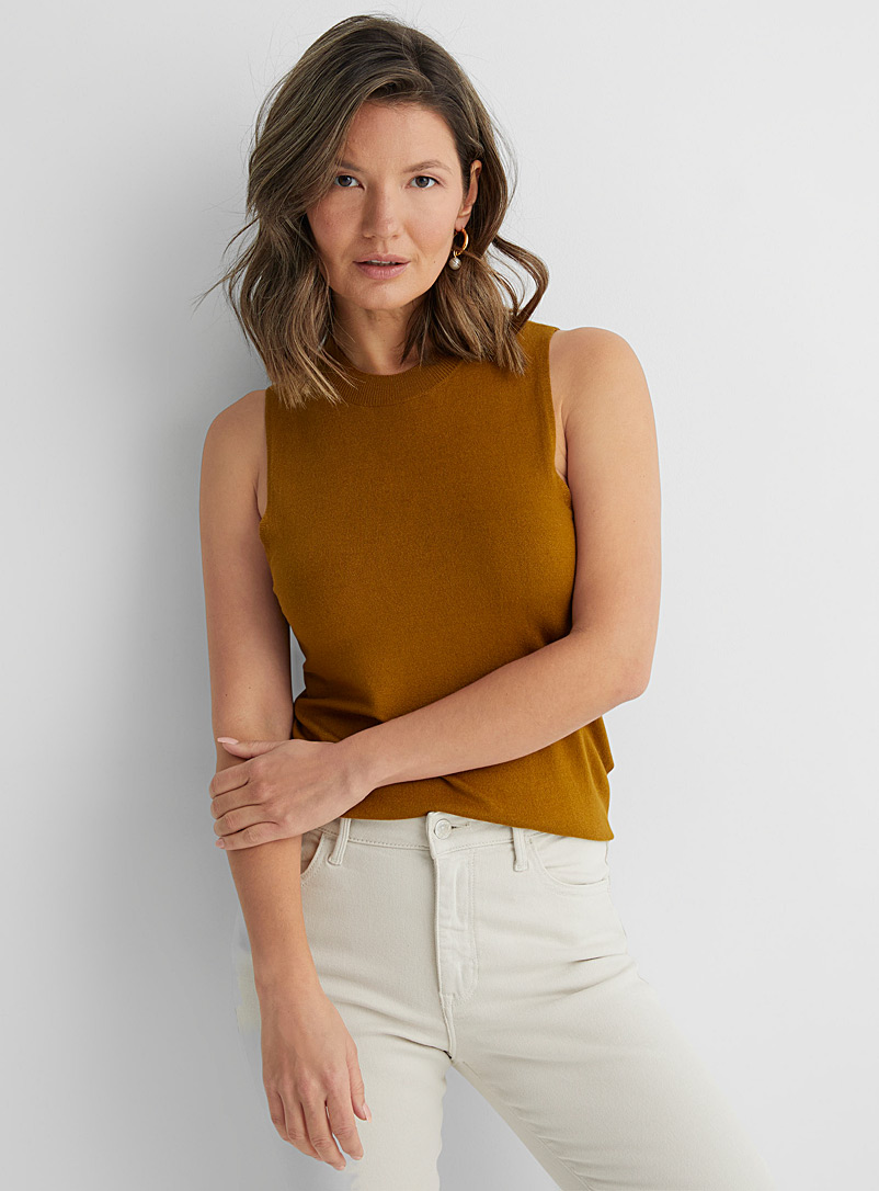Contemporaine Amber Bronze Light knit tank top for women
