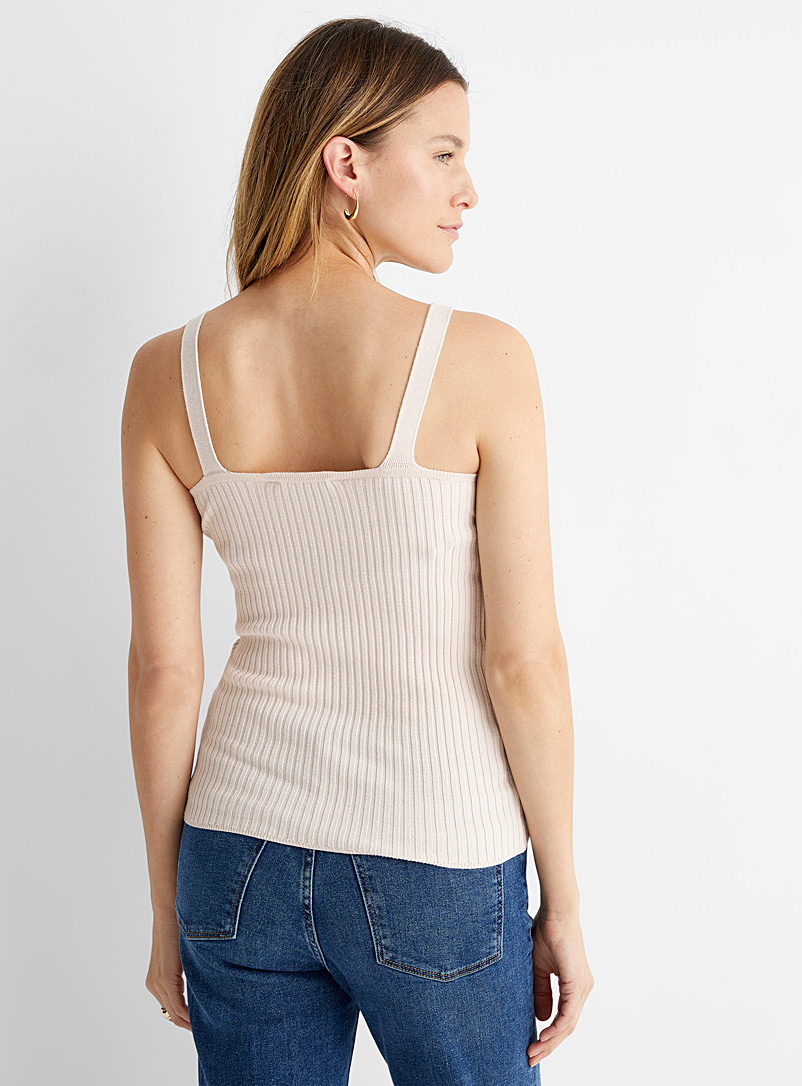 Contemporaine Medium Pink Graphic ribbing fitted camisole for women