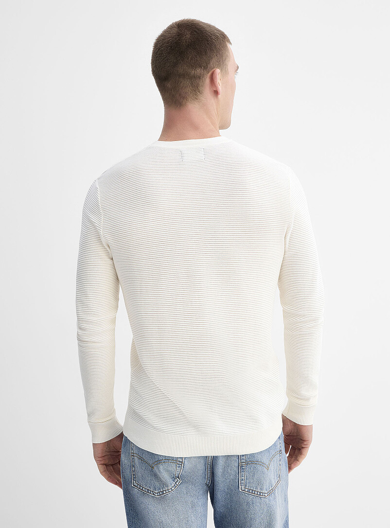 Le 31: Le chandail rayure ottoman Noir pour homme