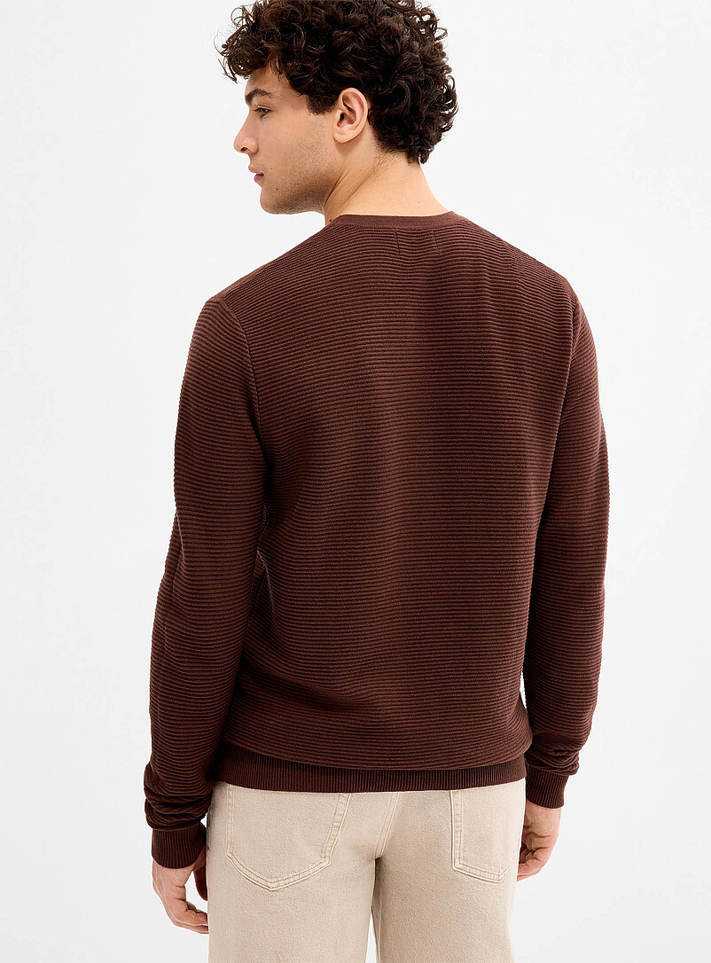 Le 31: Le chandail rayure ottoman Noir pour homme