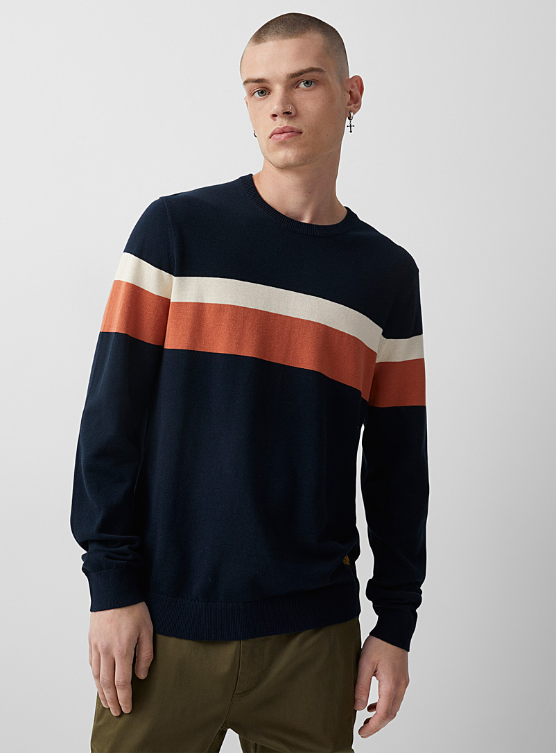 Djab Patterned Blue Double stripe sweater for men