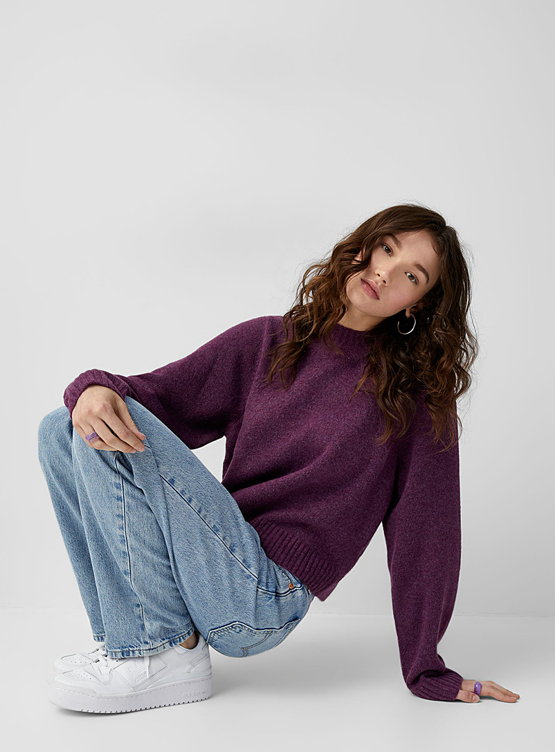 Twik Crimson Soft knit boxy-fit sweater for women