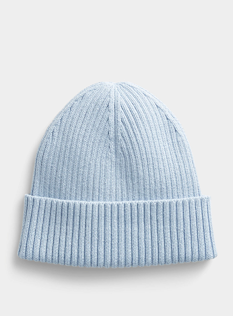 Le 31 Baby Blue Reprocessed cotton ribbed tuque for men