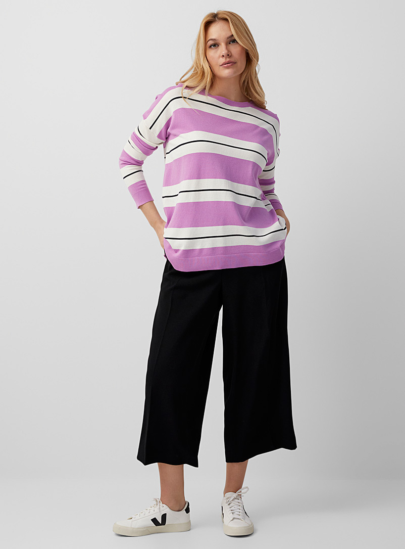 Contemporaine Lilacs Block stripes tunic sweater for women