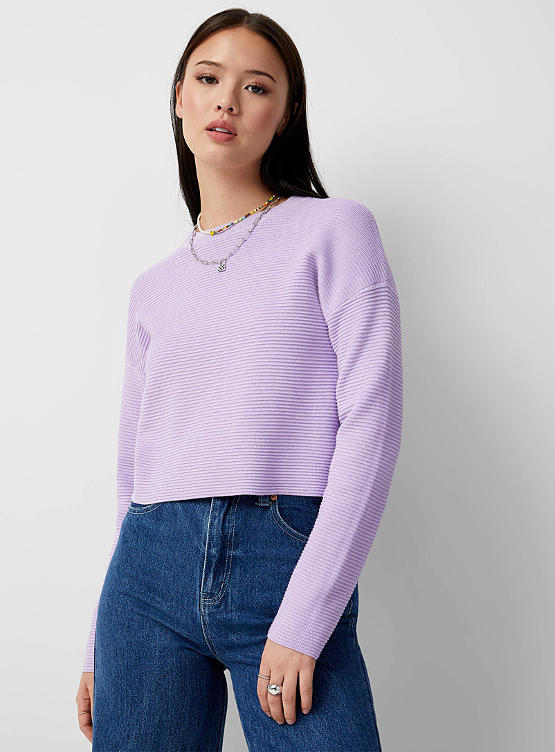 Twik Lilacs Ottoman knit cropped sweater for women