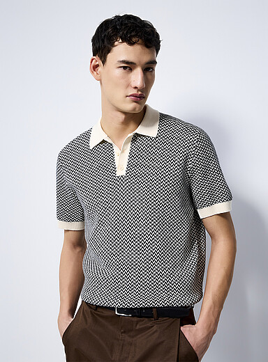 Le polo jacquard r&eacute;tro