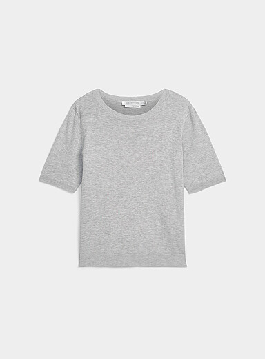 Le chandail manches courtes fin tricot