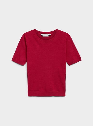 Le chandail manches courtes fin tricot