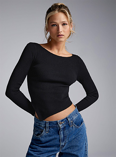 Asymmetric-hem boat-neck sweater | Twik | Shop Women's Sweaters and ...