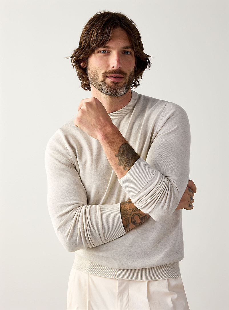 Le 31: Le chandail col rond &eacute;pur&eacute; Marine pour homme