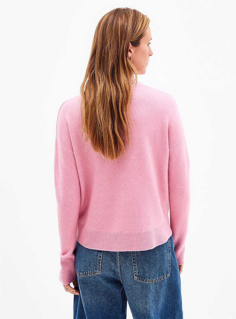 Contemporaine Light Grey Loose mock-neck sweater for women