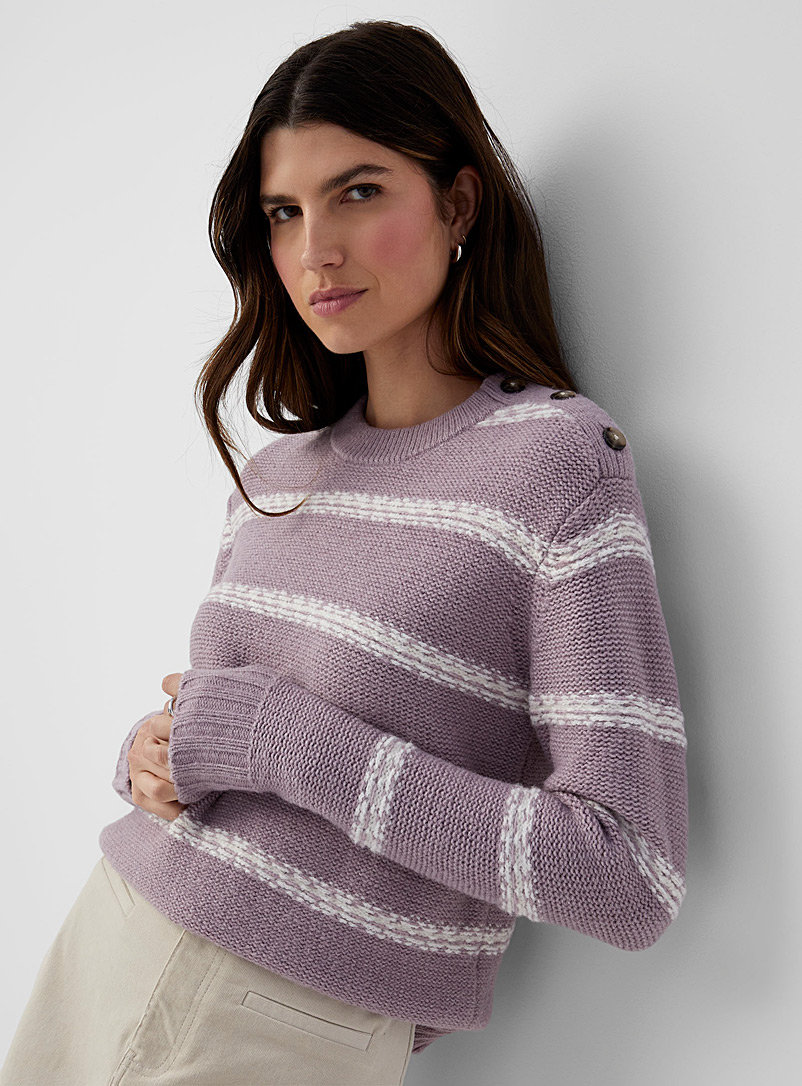 Contemporaine Lilacs Reverse stripes sweater for women