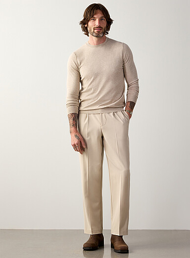 Silky knit crew-neck sweater