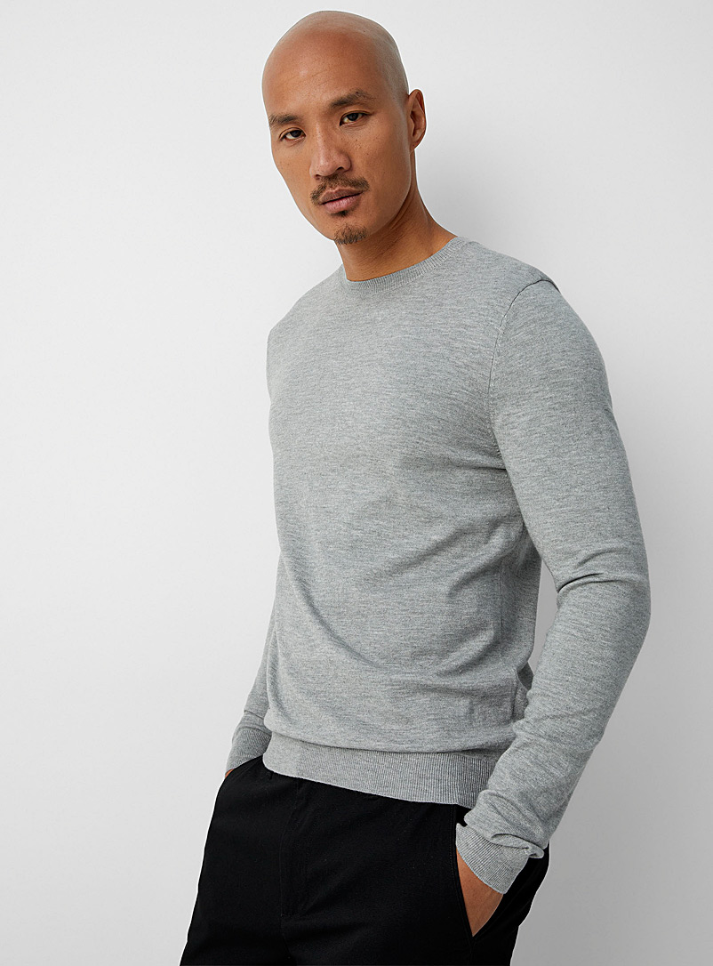 Le 31 Oxford Silky knit crew-neck sweater for men