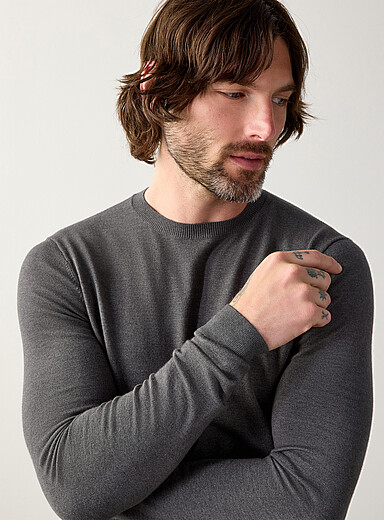 Silky knit crew-neck sweater