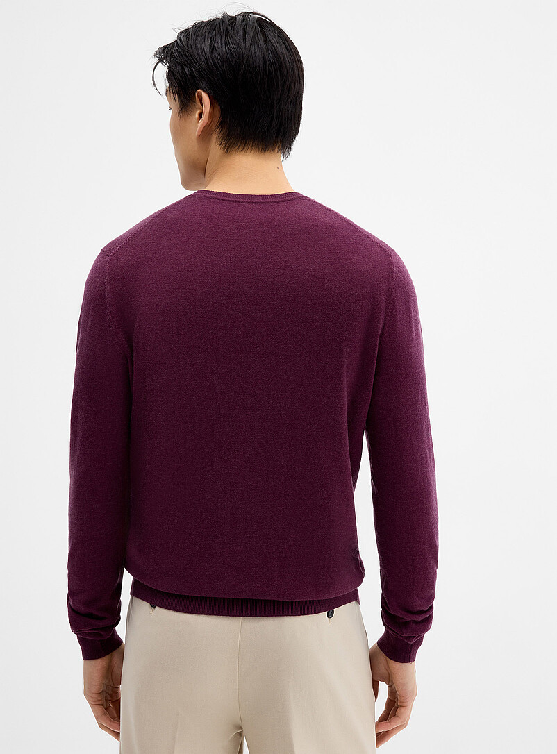 Le 31: Le chandail col rond tricot soyeux Noir pour homme