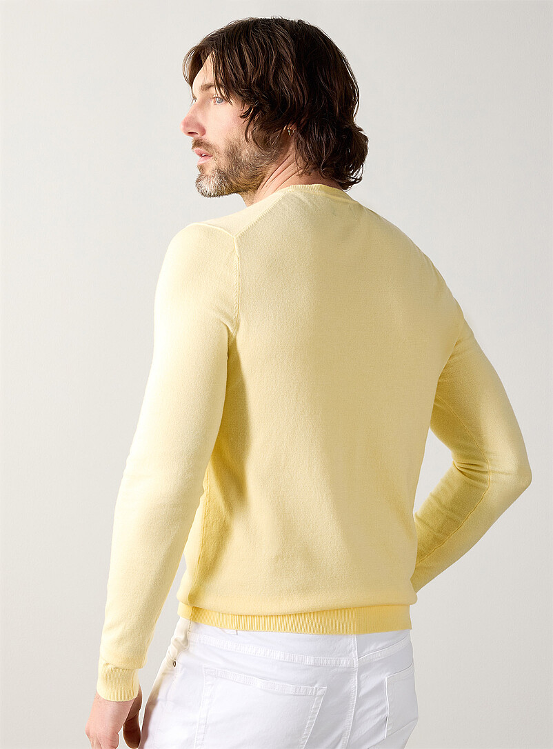 Le 31: Le chandail col rond tricot soyeux Noir pour homme
