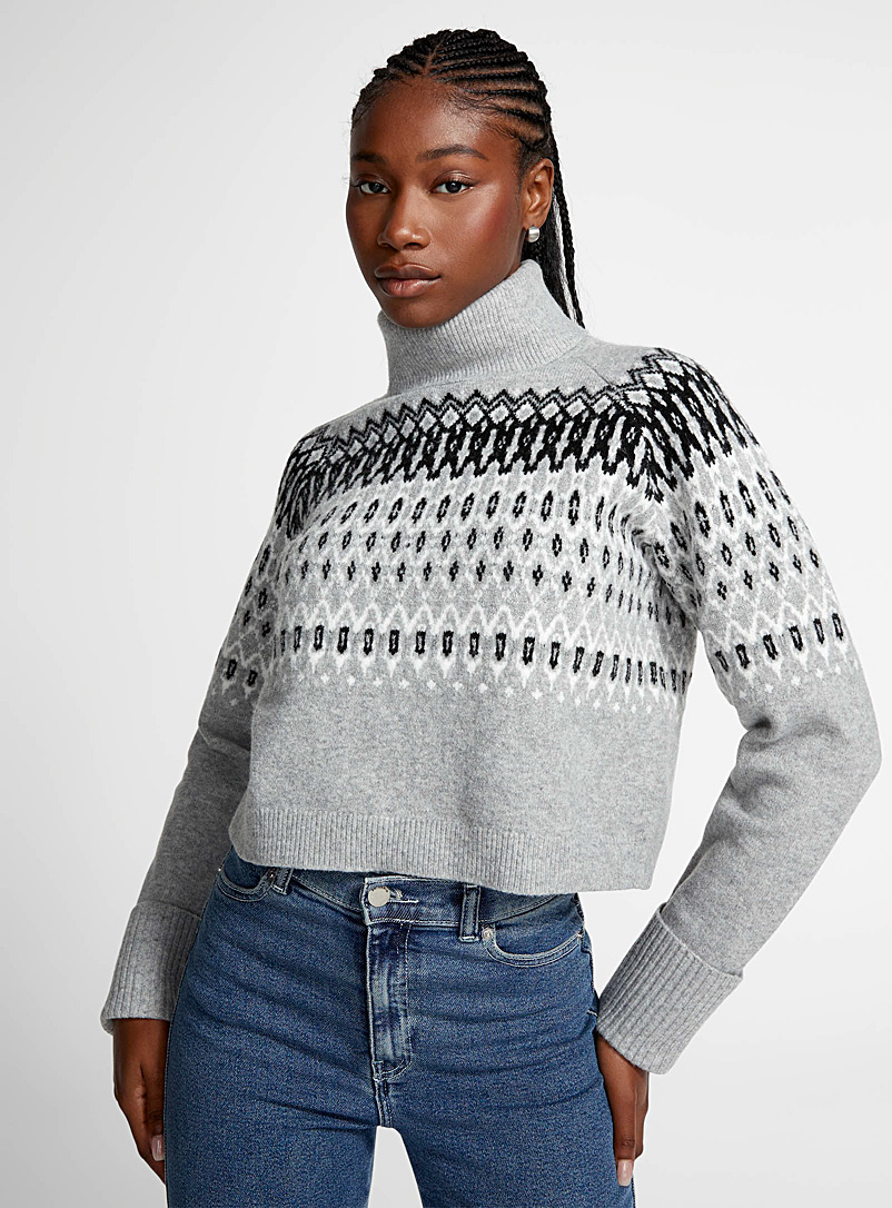 Icône Oxford Nordic jacquard turtleneck sweater for women