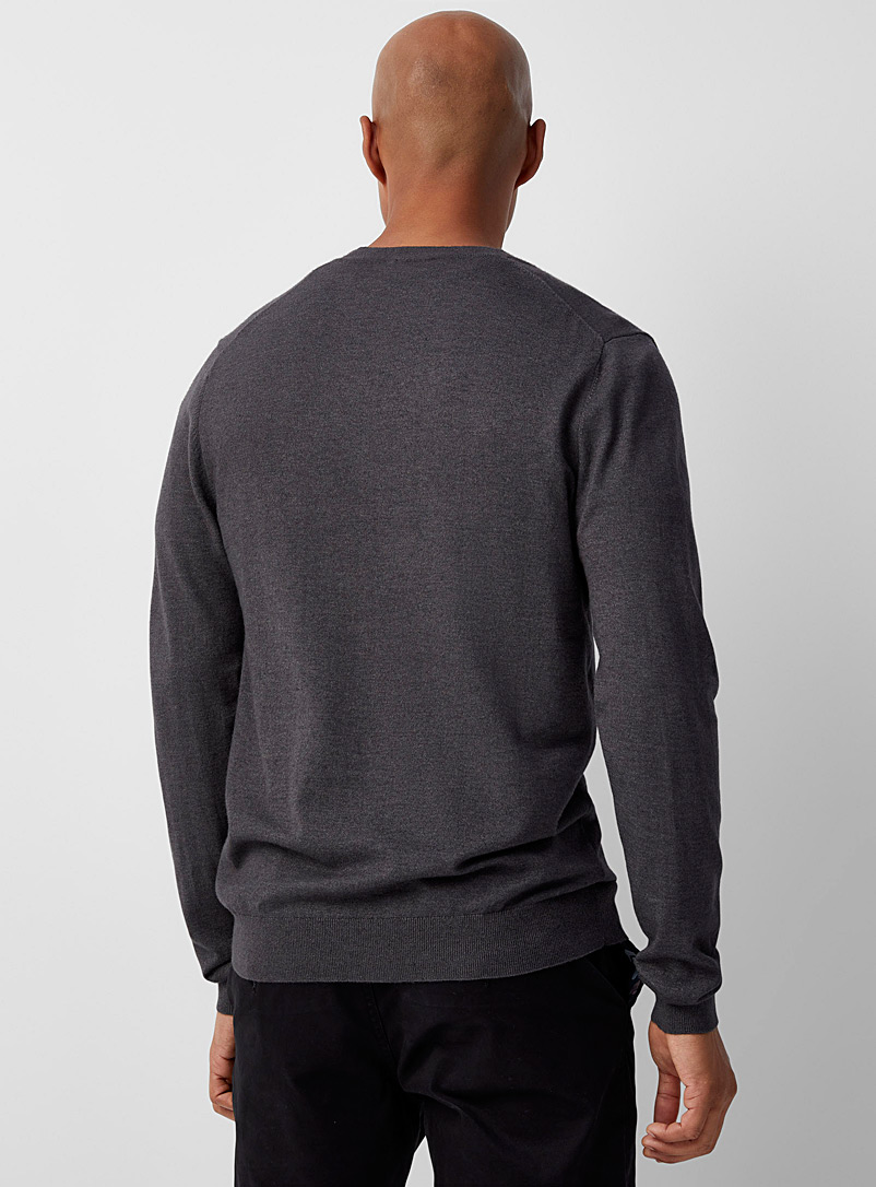 Le 31: Le cardigan tricot soyeux &Eacute;cru &agrave; motifs pour homme