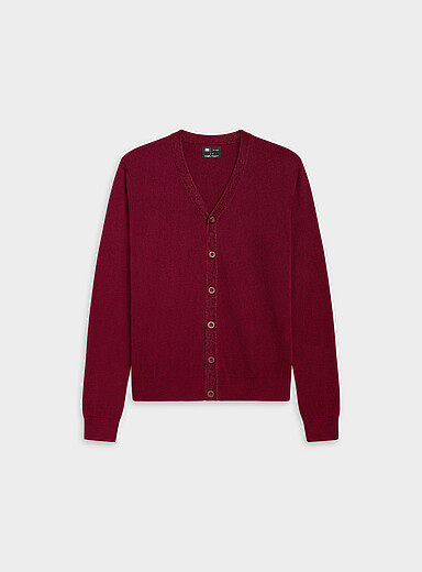 Le 31: Le cardigan tricot soyeux Rubis - Vermillon pour homme