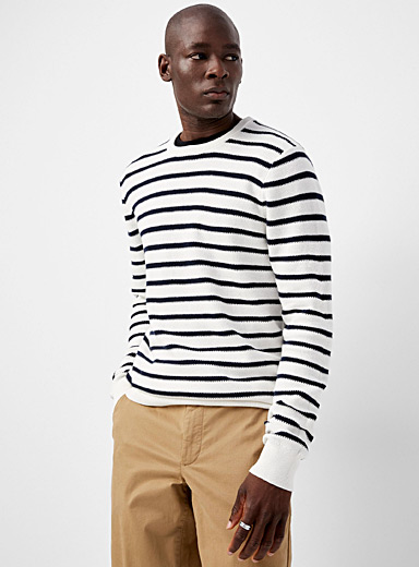 Reverse knit nautical sweater | Le 31 | Shop Men's Crew Neck Sweaters ...