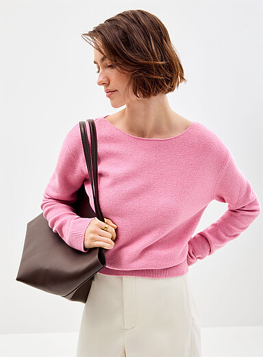 Brushed boat-neck sweater