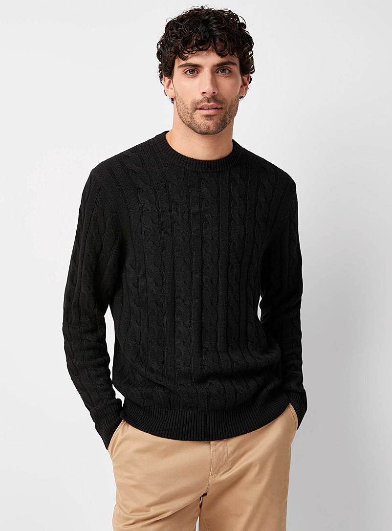 Twisted-cable cashmere-blend sweater