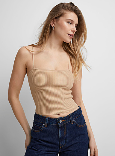 Cropped soft faux-leather bustier