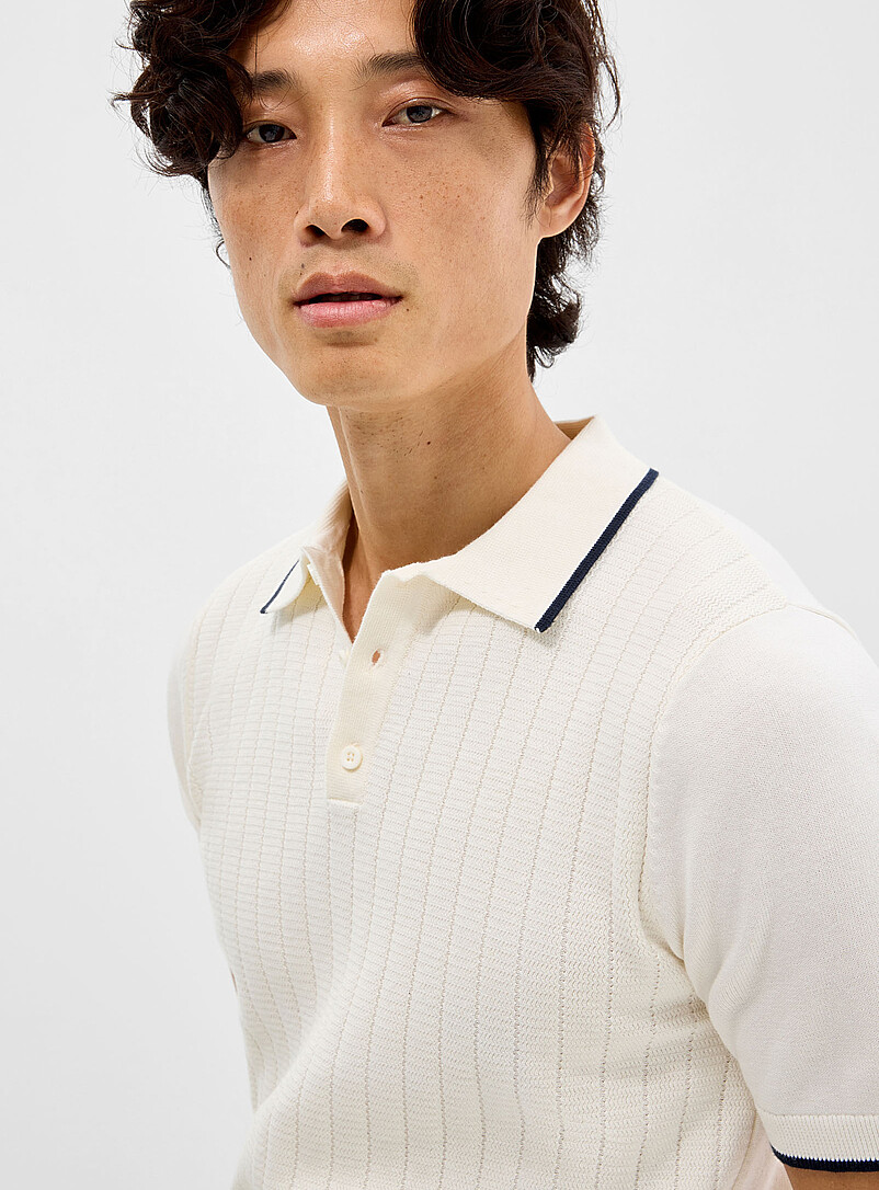 Le 31: Le polo tricot larges c&ocirc;tes Vert pour homme