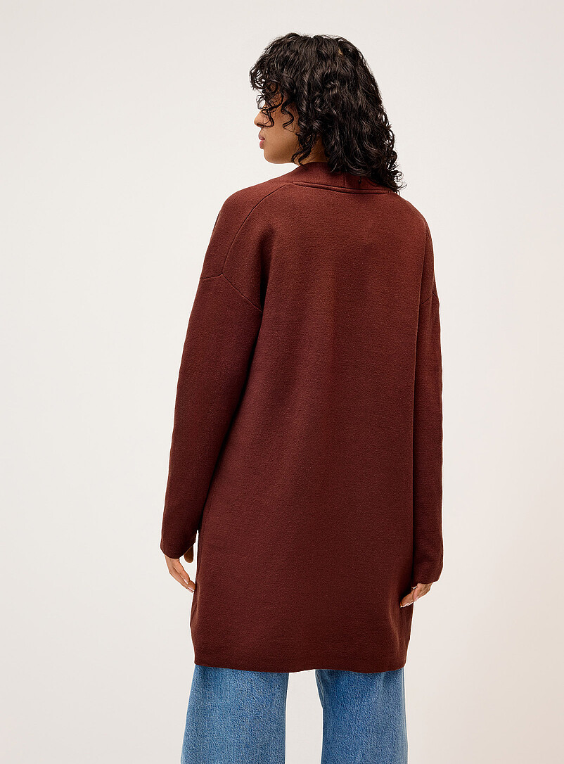 Twik Chocolate/Espresso Long patch-pocket cardigan for women