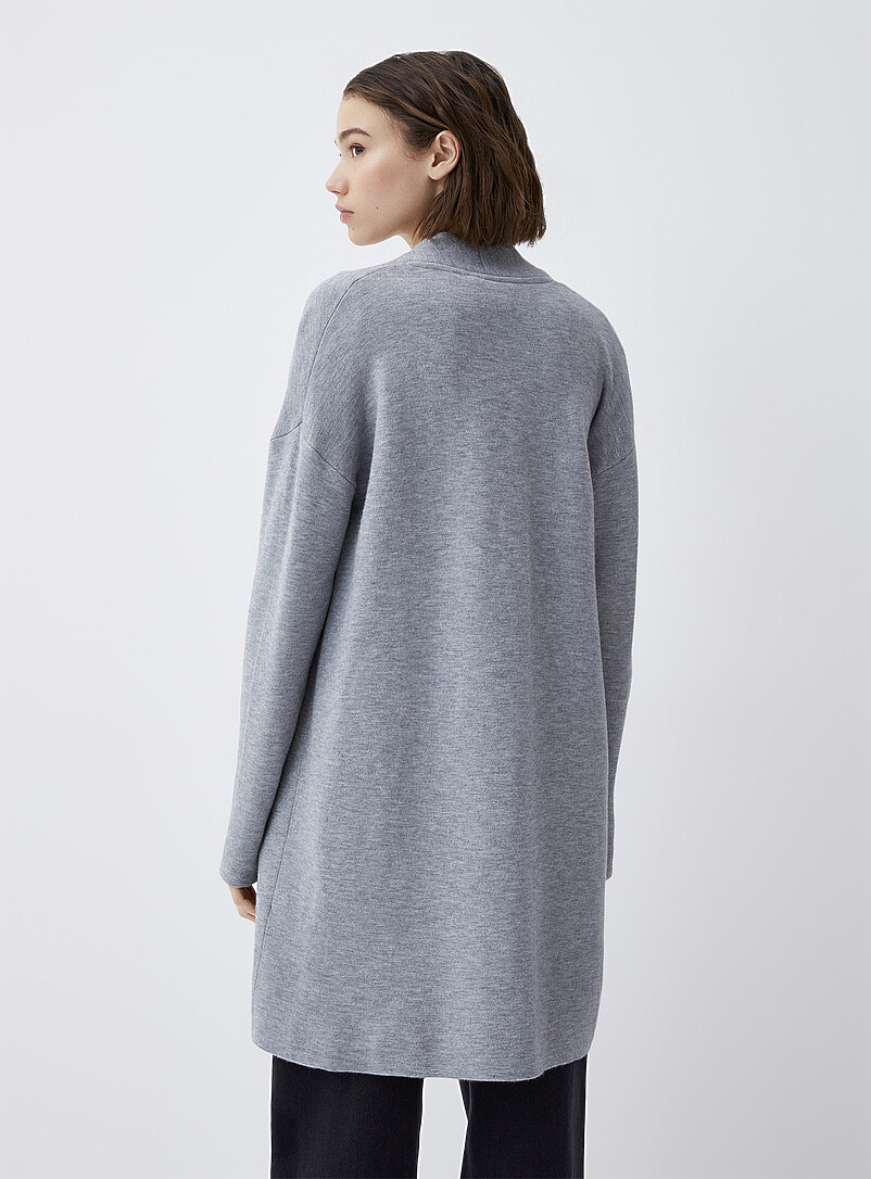 Twik Chocolate/Espresso Long patch-pocket cardigan for women
