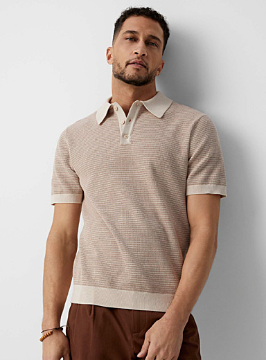 Le polo tricot rayures r&eacute;tro
