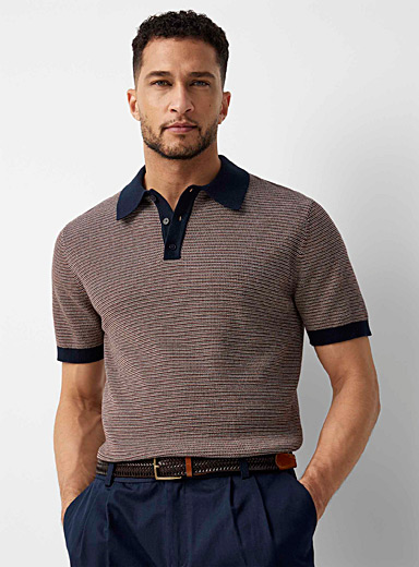 Le polo tricot rayures r&eacute;tro