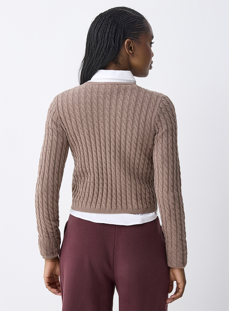 Twik: Le cardigan court minic&acirc;bles Rose p&ecirc;che pour femme