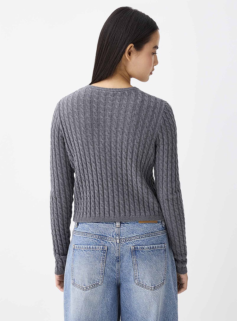 Twik Lilacs Mini-cable cropped cardigan for women