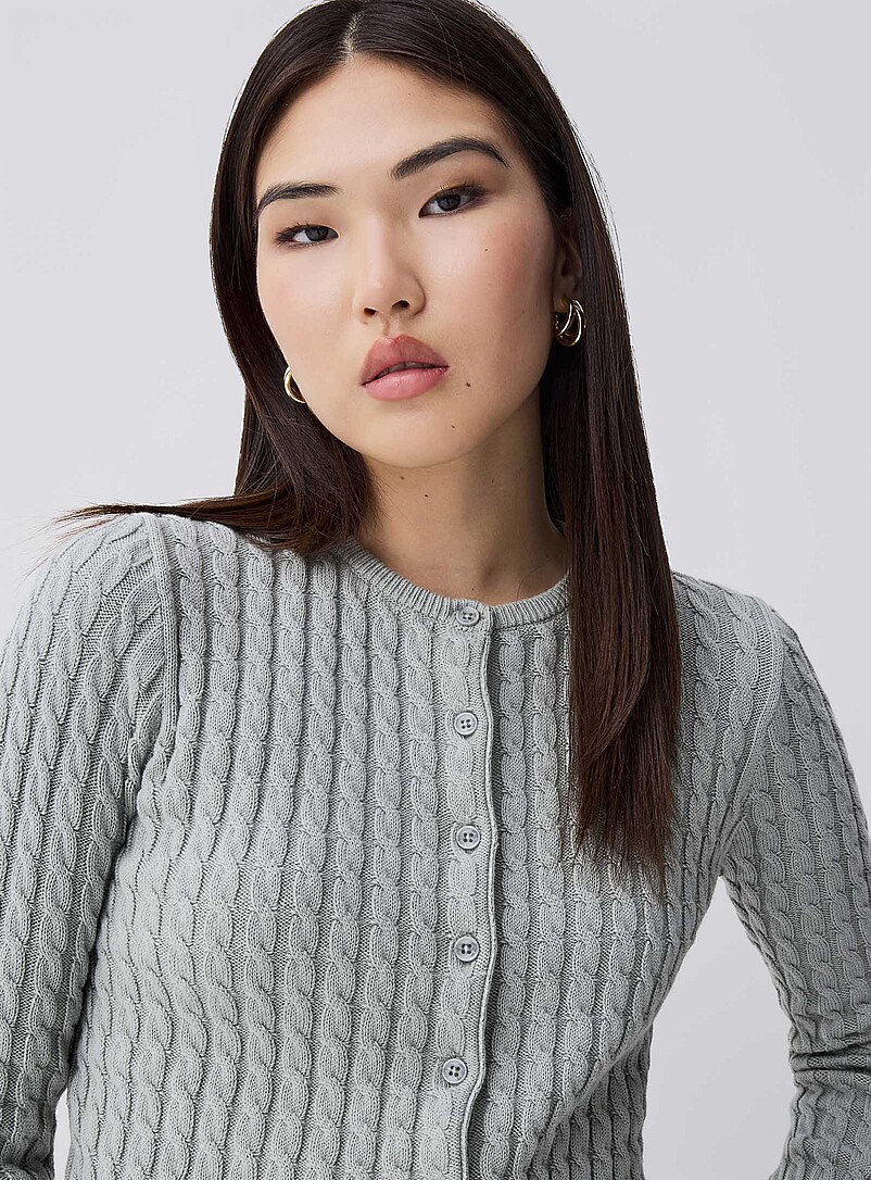 Twik: Le cardigan court minic&acirc;bles Rose p&ecirc;che pour femme