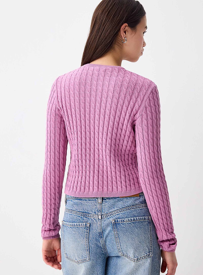 Twik: Le cardigan court minic&acirc;bles Rose p&ecirc;che pour femme