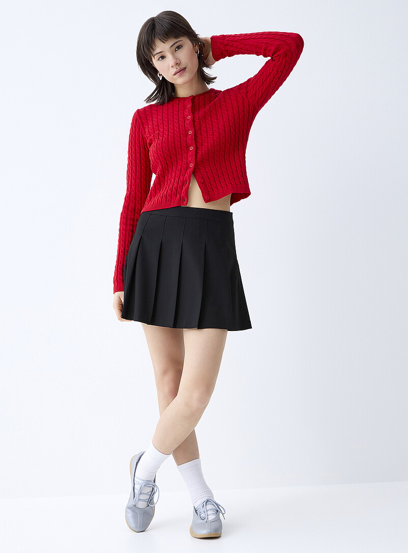 Twik Lilacs Mini-cable cropped cardigan for women