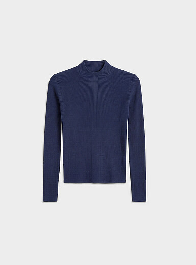 Ribbed mock-neck sweater