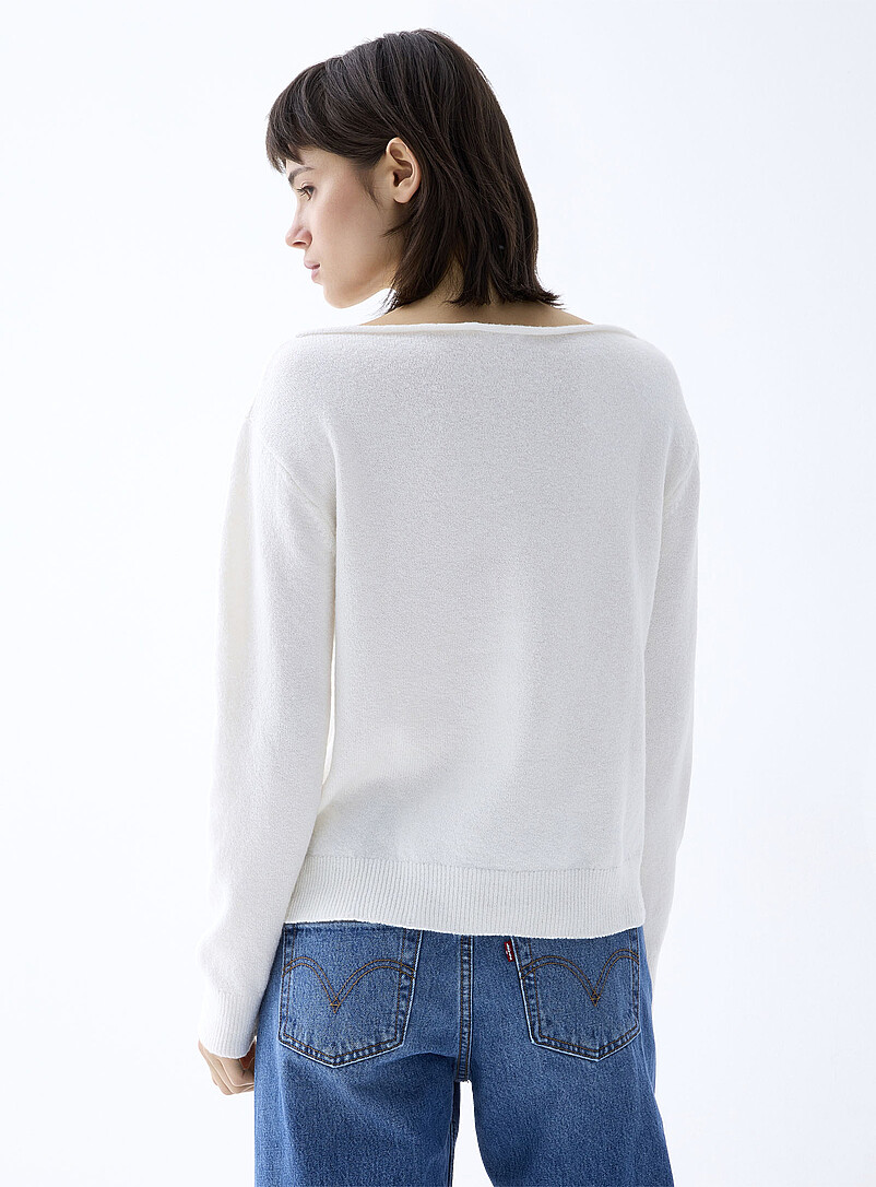 Twik: Le chandail col bateau ultradoux Rubis - Vermillon pour femme