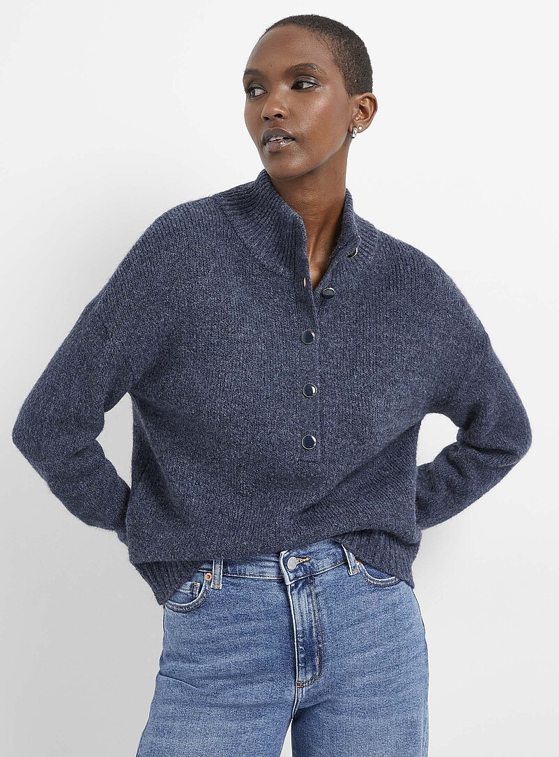 Cardigan Femme 2025 - Col Rond Boutonné, Tricot Avant, Bande Ouverte - Style Décontracté Boyfrichy Ample